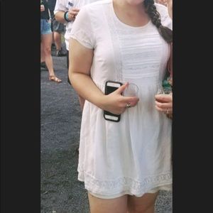 XL Old Navy White Cap Sleeve Dress—Cotton, Lace